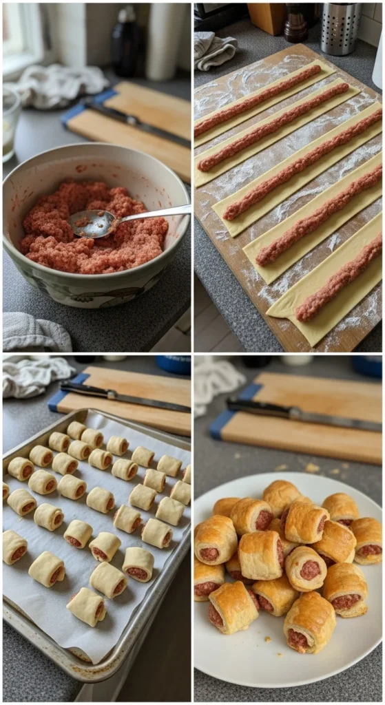 Golden Mini Sausage Rolls – Flaky Puff Pastry Christmas Appetizer Everyone Craves