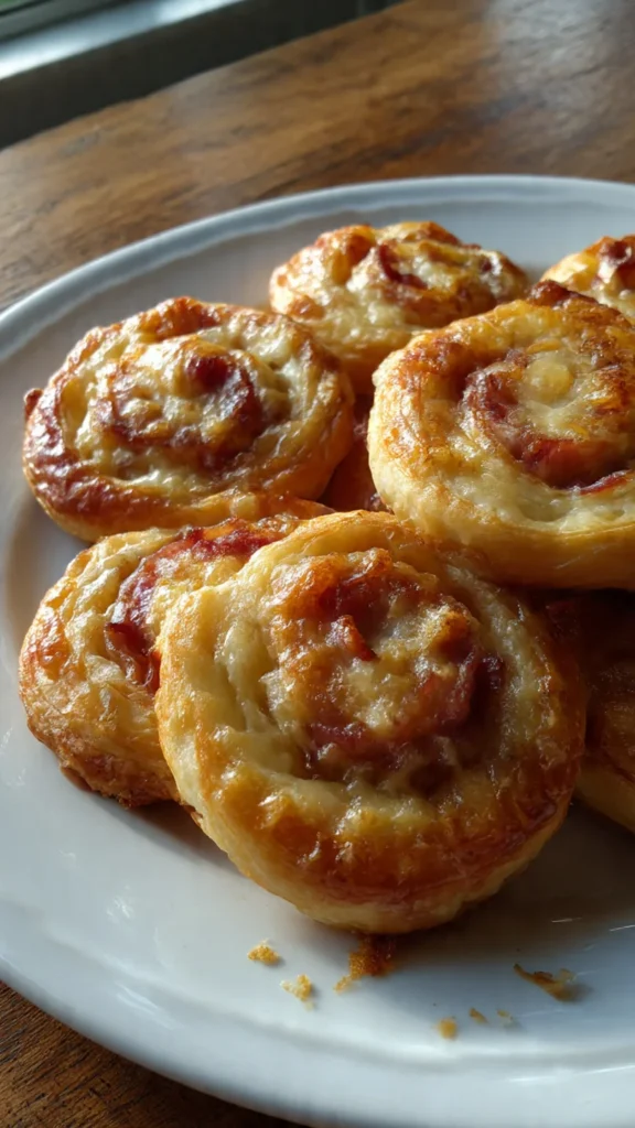 Ham & Cheese Puff Pastry Pinwheels – Quick, Golden Christmas Finger Food Recipe