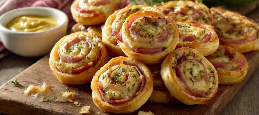 Ham and Cheese Puff Pastry Pinwheels – Quick, Golden Christmas Finger Food Recipe