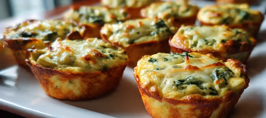 Spinach Artichoke Dip Cups – Creamy Bite-Sized Christmas Appetizers for Parties