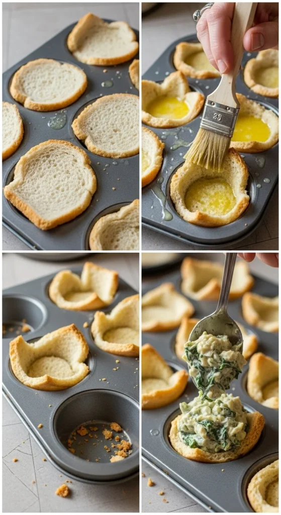 Spinach Dip Bread Cups – Creamy, Bite-Sized Christmas Finger Foods to Impress