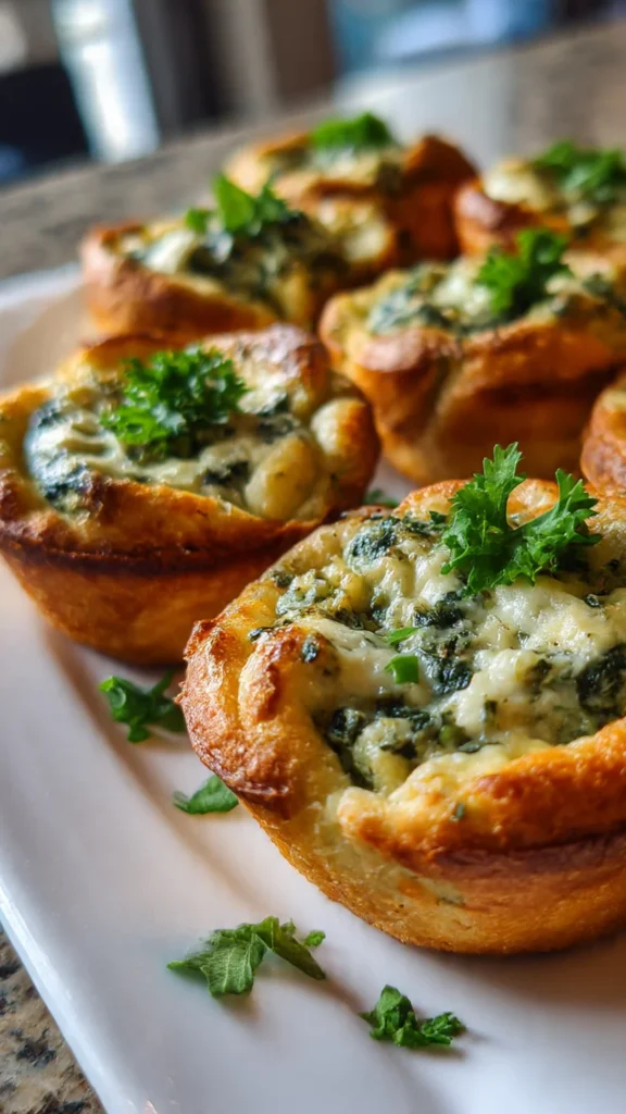 Spinach Dip Bread Cups – Creamy, Bite-Sized Christmas Finger Foods to Impress