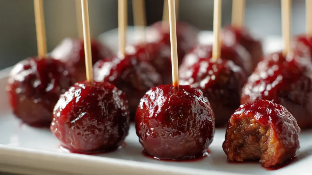 Sticky Cranberry Meatballs – Juicy, Flavor-Packed Christmas Finger Food Favorite