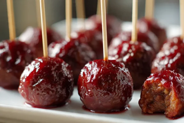 Sticky Cranberry Meatballs – Juicy, Flavor-Packed Christmas Finger Food Favorite