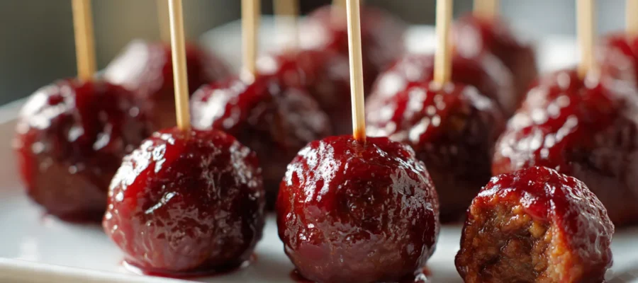Sticky Cranberry Meatballs – Juicy, Flavor-Packed Christmas Finger Food Favorite