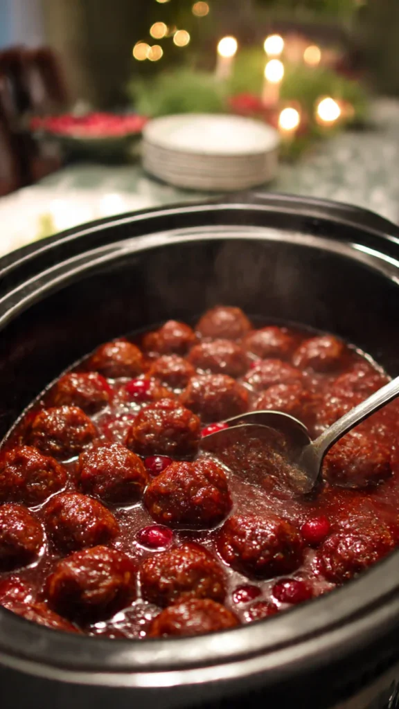 Sticky Cranberry Meatballs – Juicy, Flavor-Packed Christmas Finger Food Favorite