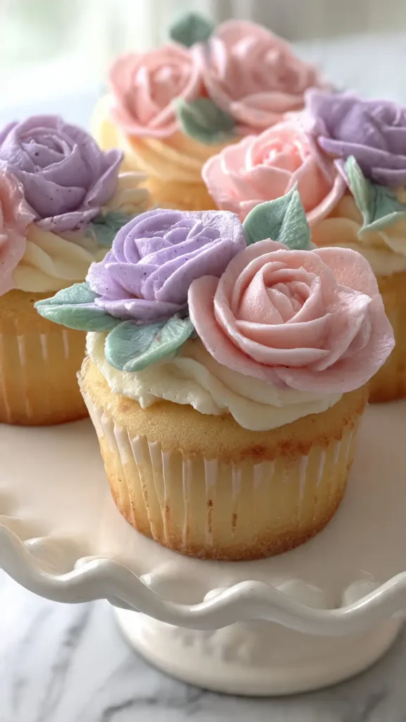 1. Classic Buttercream Garden Baby in Bloom Cupcakes