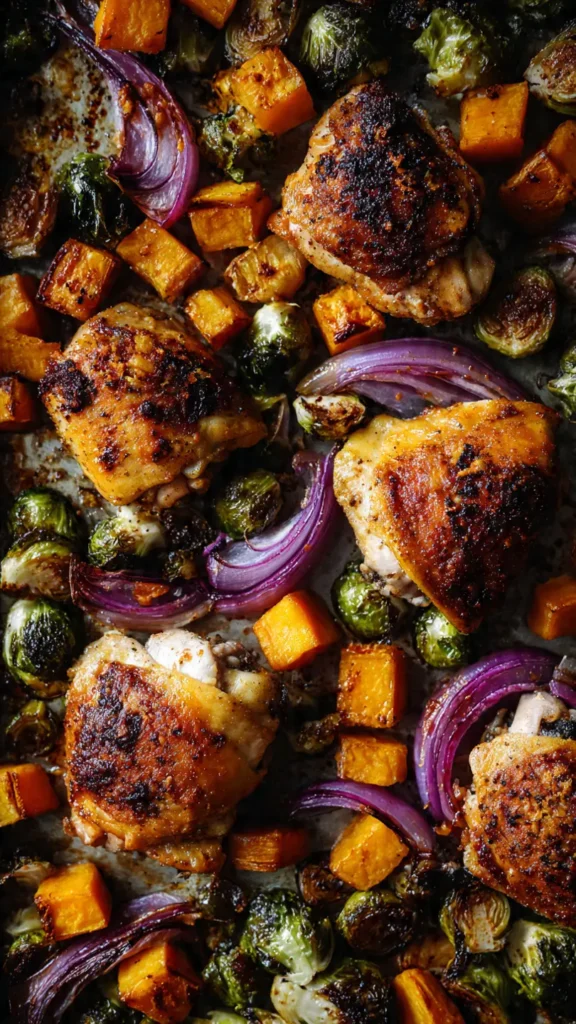 1. One-Pan Chicken Thighs with Whatever Vegetables You Have