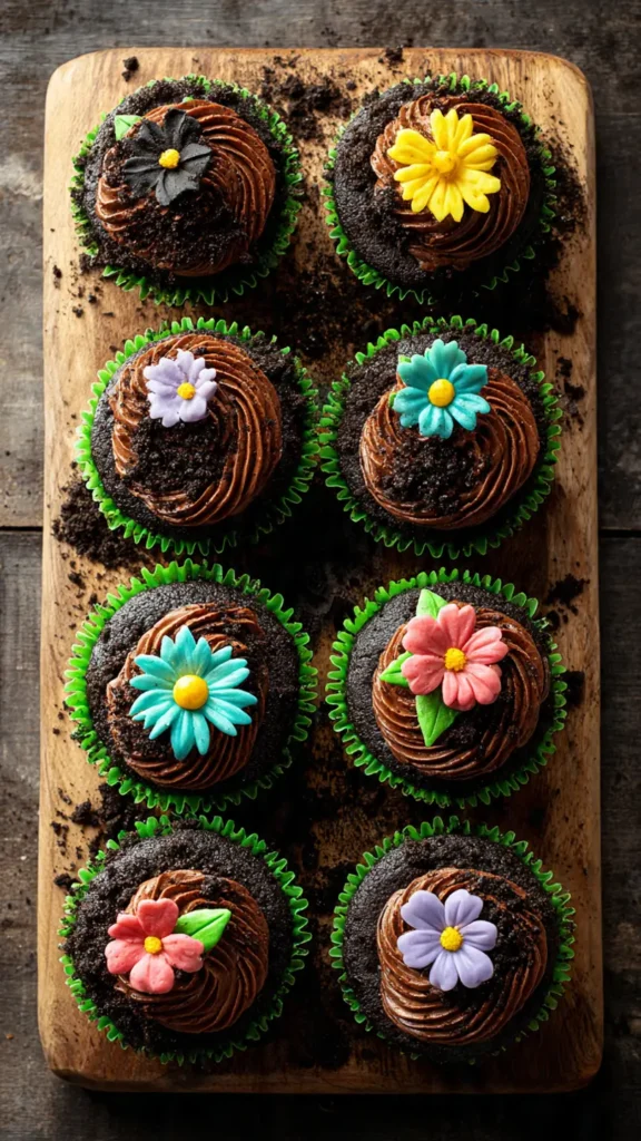 10. Simple Baby in Bloom Cupcakes Ideas: Flowers in a Pot