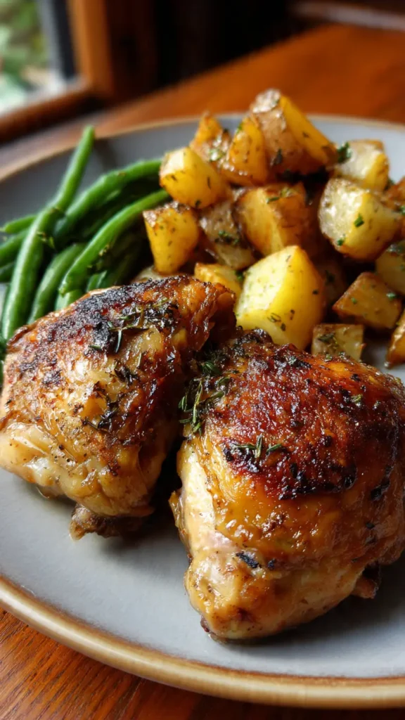 17. Baked Chicken Thighs with Roasted Potatoes (The Hands-Off Classic)