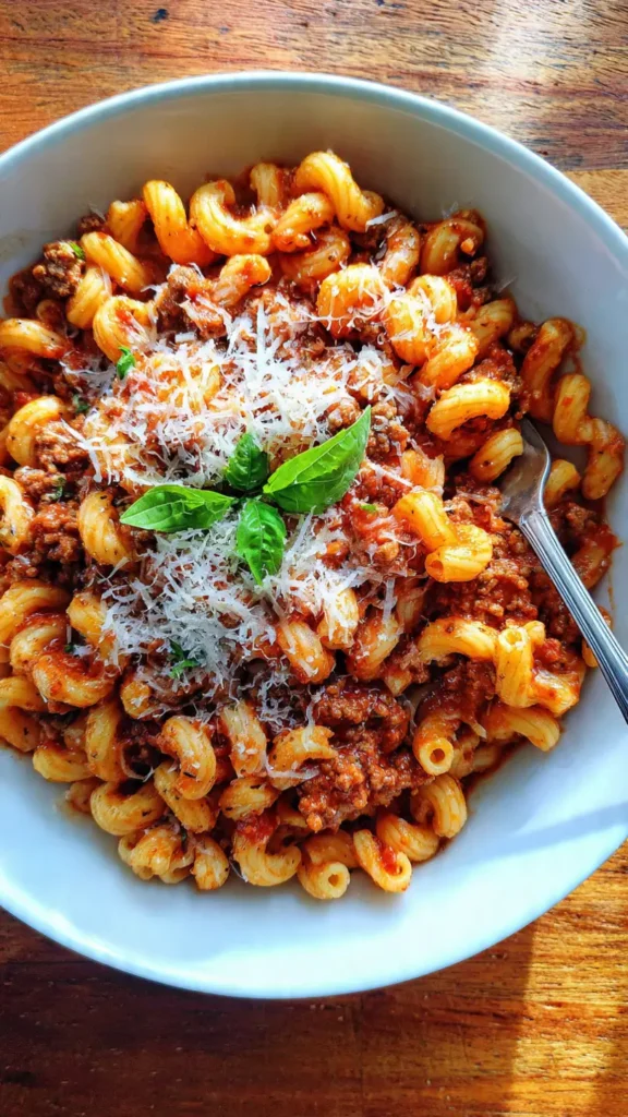18. Protein Pasta with Meat Sauce (The Pantry Staple Upgrade)