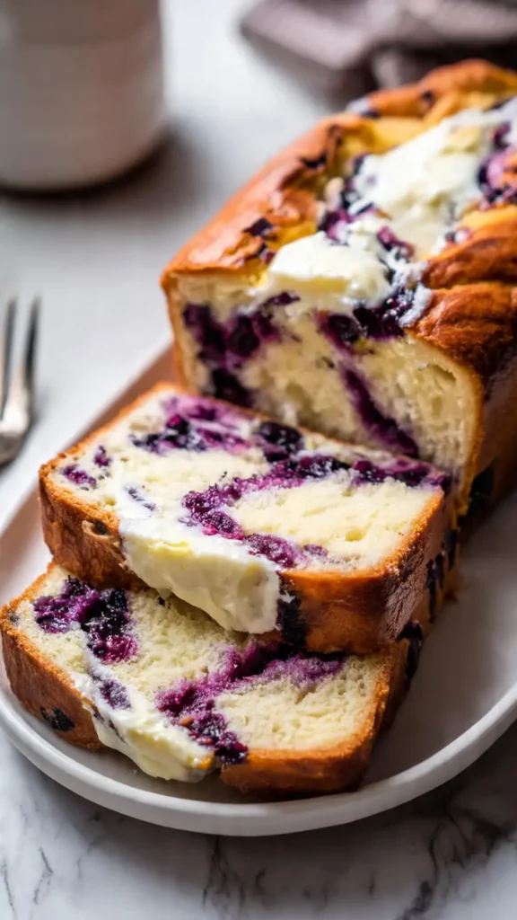 3. Lemon Blueberry Cheesecake Sourdough Bread Recipe (When You're Feeling Extra)