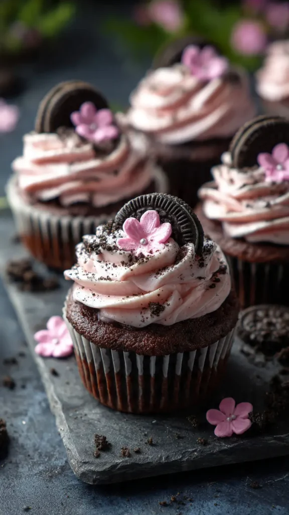 5. Baby in Bloom Cookies and Cream Cupcakes