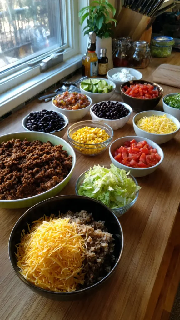5. Beef and Black Bean Burrito Bowls (The Customizable Crowd-Pleaser)