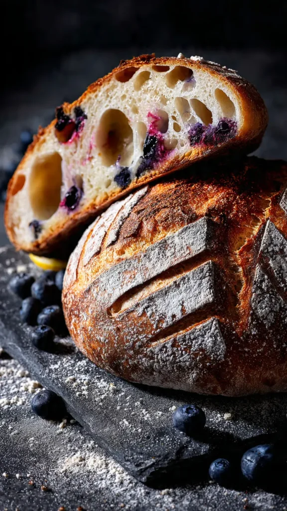 5. Lemon Blueberry Artisan Sourdough Bread Recipe (Instagram-Worthy Edition)