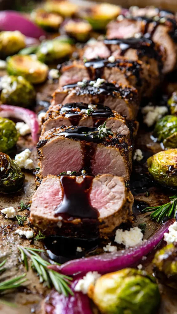 6. Balsamic Glazed Pork Tenderloin with Brussels Sprouts (The One That Converted Me)