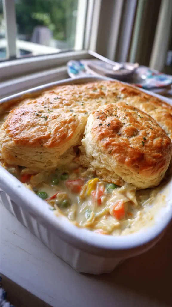 Chicken Pot Pie with Biscuits (Easy Comfort Dinner)