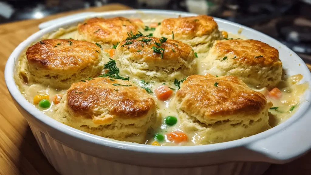 Chicken Pot Pie with Biscuits (Easy Comfort Dinner)