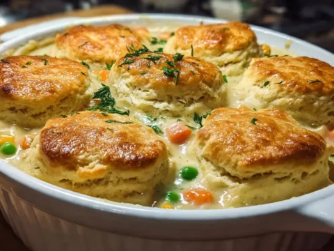 Chicken Pot Pie with Biscuits (Easy Comfort Dinner)