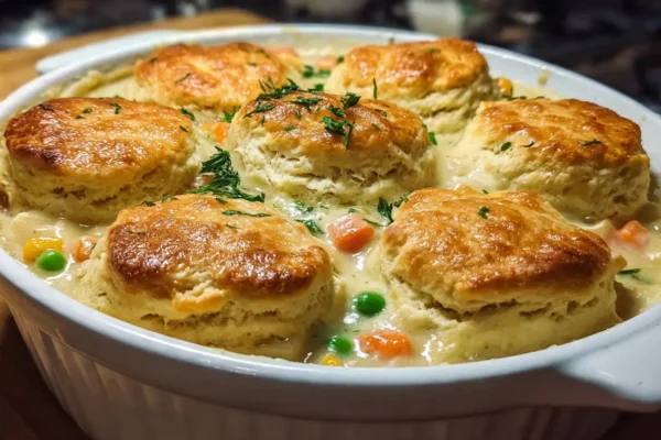 Chicken Pot Pie with Biscuits (Easy Comfort Dinner)
