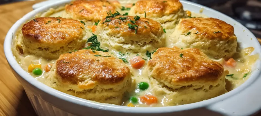 Chicken Pot Pie with Biscuits (Easy Comfort Dinner)