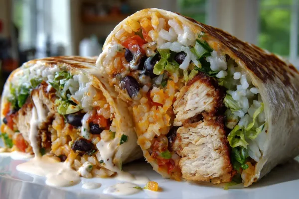 Easy Chipotle Ranch Grilled Chicken Burrito