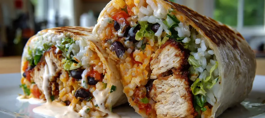 Easy Chipotle Ranch Grilled Chicken Burrito