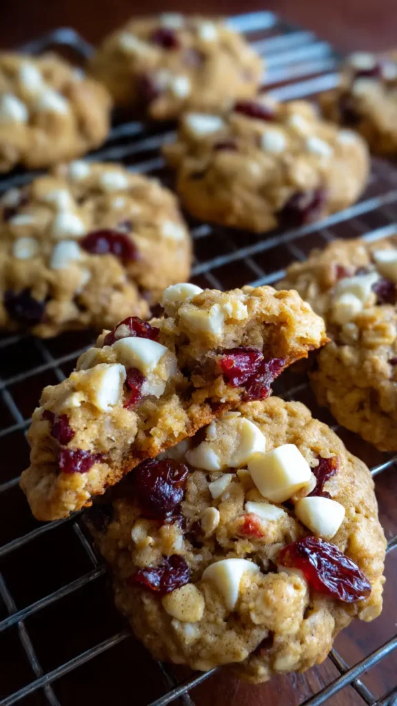 White Chocolate Cranberry Oatmeal Cookies