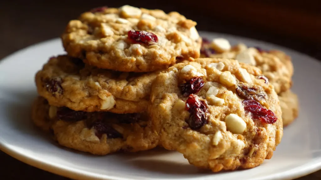 White Chocolate Cranberry Oatmeal Cookies