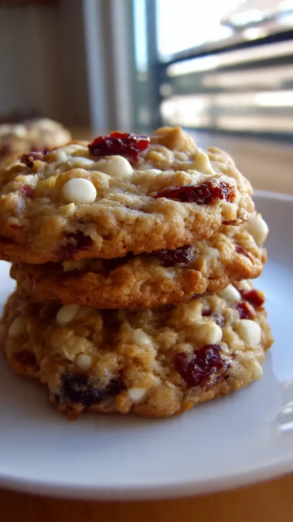White Chocolate Cranberry Oatmeal Cookies