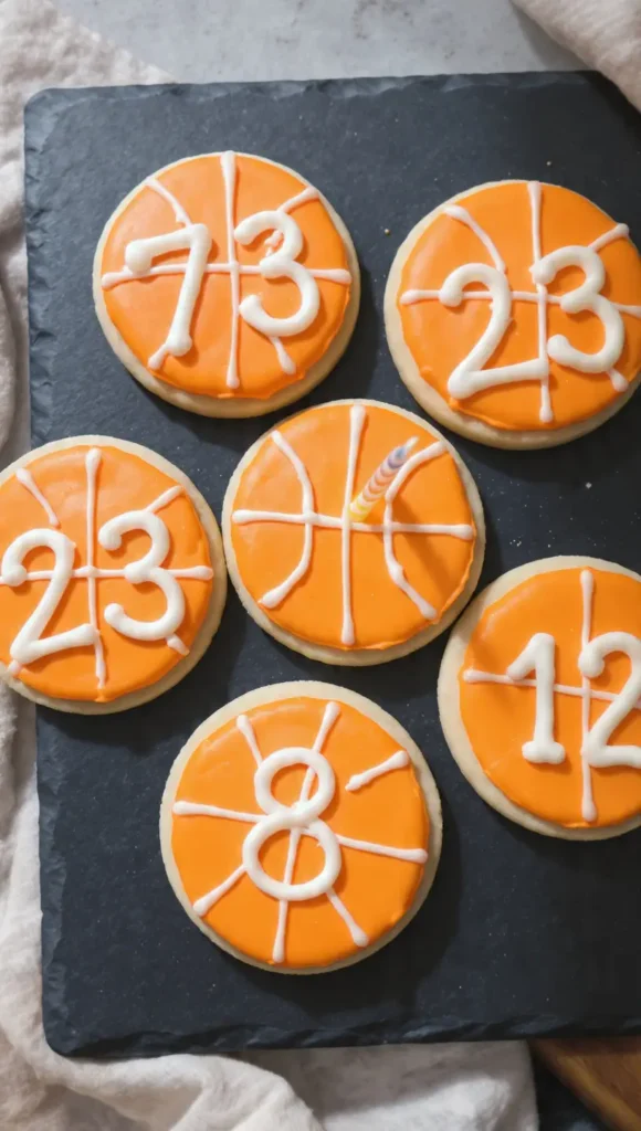3. Basketball Cookies Birthday Style with Player Numbers