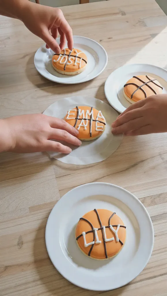 5. Basketball Cookies with Names (The Ultimate Personalization)
