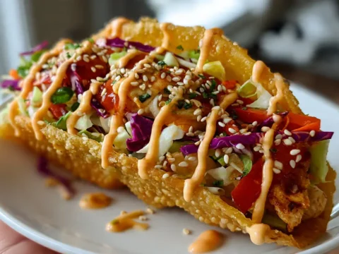 Crispy Chicken Wonton Tacos (Better Than Takeout)