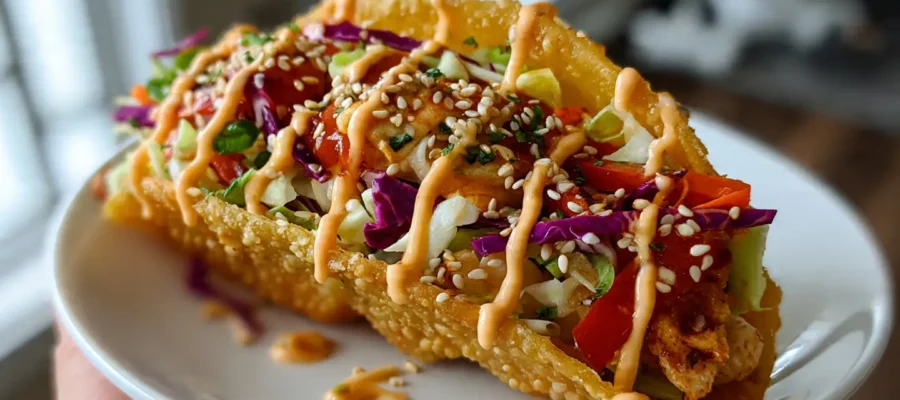 Crispy Chicken Wonton Tacos (Better Than Takeout)