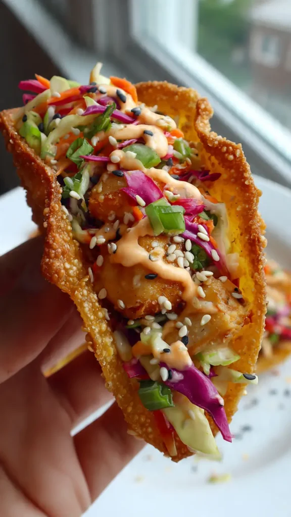 Crispy Chicken Wonton Tacos (Better Than Takeout)