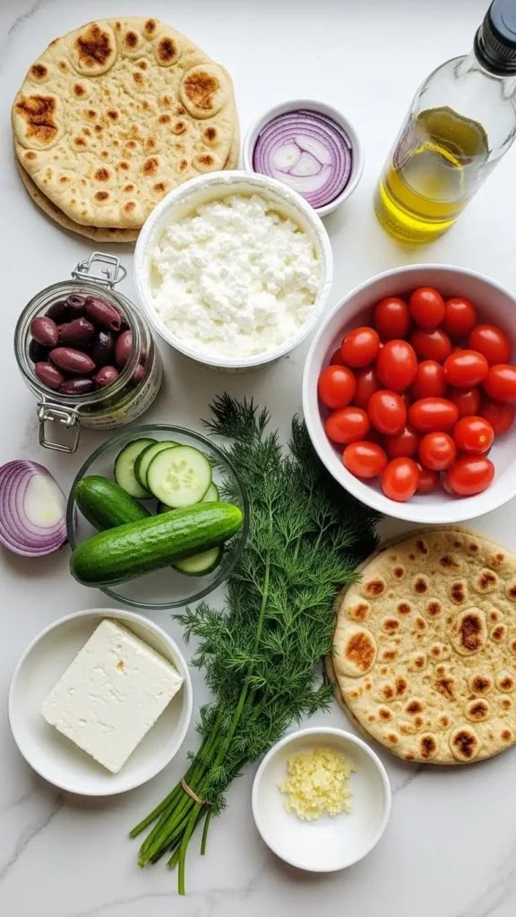Healthy Greek Salad Cottage Cheese Flatbreads That Actually Taste Good