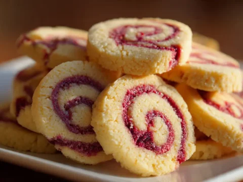 These Raspberry Swirl Shortbread Cookies Melt in Your Mouth