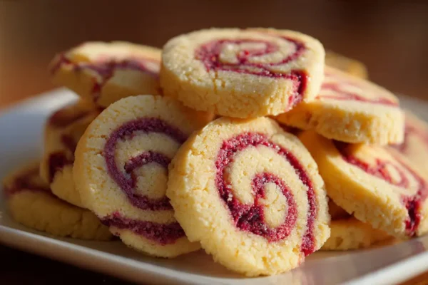 These Raspberry Swirl Shortbread Cookies Melt in Your Mouth