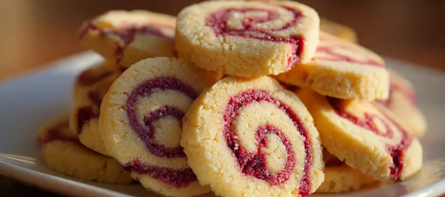 These Raspberry Swirl Shortbread Cookies Melt in Your Mouth