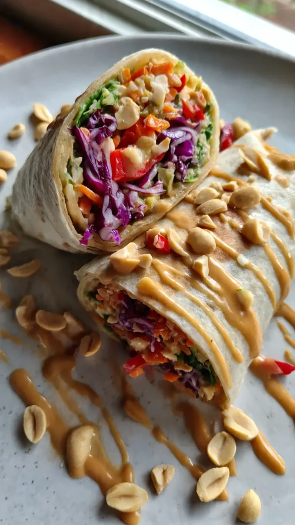 Thai Peanut Chicken Wrap with Creamy Peanut Sauce (That Actually Tastes Good)