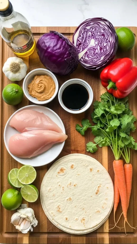 Thai Peanut Chicken Wrap with Creamy Peanut Sauce (That Actually Tastes Good)