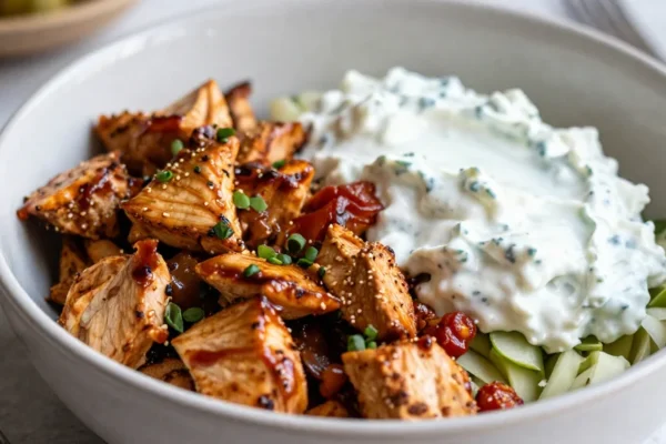 Greek Chicken Gyro Bowls with Tzatziki (Easy & Flavor-Packed)