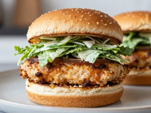 Healthy Chicken Burgers with a Light Caesar Twist