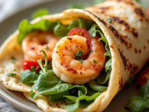 Healthy Grilled Shrimp Caesar Wraps Recipe