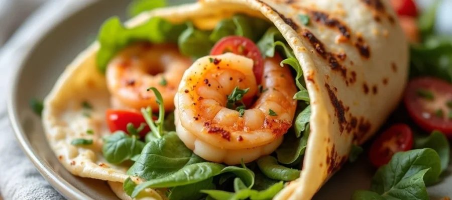 Healthy Grilled Shrimp Caesar Wraps Recipe