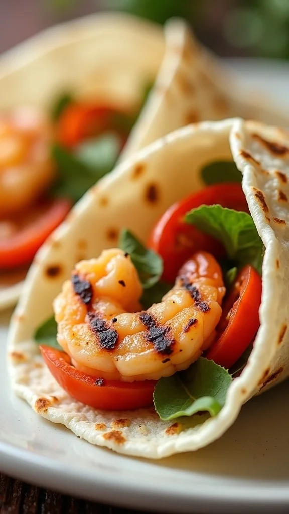 Healthy Grilled Shrimp Caesar Wraps Recipe