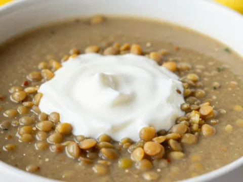 Lentil Soup with Lemon Yogurt (Comforting & Bright)