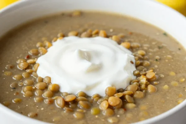 Lentil Soup with Lemon Yogurt (Comforting & Bright)