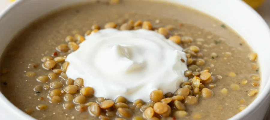 Lentil Soup with Lemon Yogurt (Comforting & Bright)