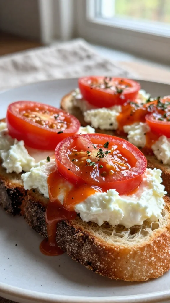 Ricotta and Tomato Sourdough Toast (Easy Savory Breakfast)